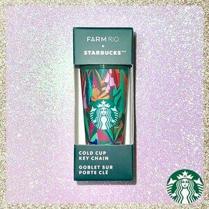 🌴 2025 Starbucks x Farm RIO Tropical Floral Mix Cold Cup Keychain NIB/NWT